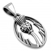 Thistle Oval Silver Pendant, pn632